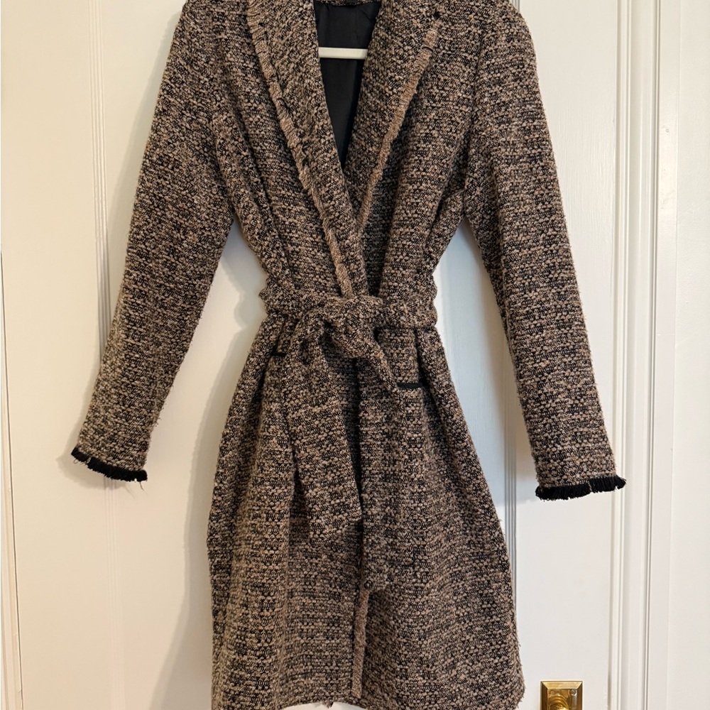 Greylin - Tweed Belted Sweater Coat